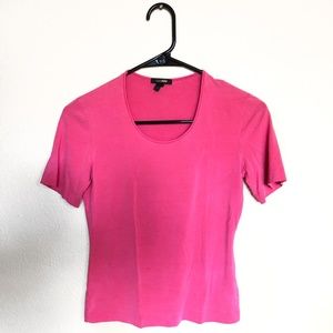 ESCADA Pink Round-Neck Silk Blouse